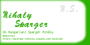 mihaly sparger business card